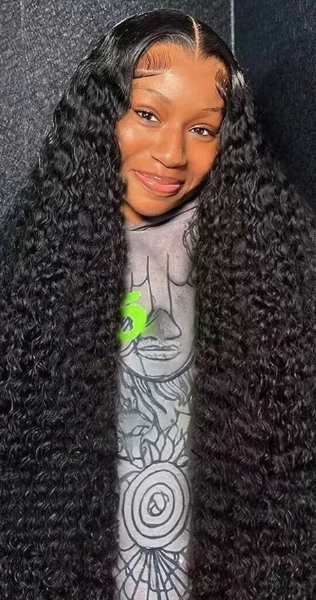 Deep Wave Lace Front Wig – Hair, Transparent Swiss Lace, 100% Human Hair