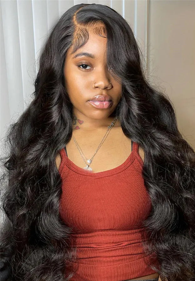 26+ Inch Body Wave Lace Front Wig – HD Transparent Lace, 13x6 Frontal, Human Hair