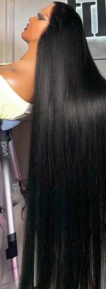 26+ Inch Transparent Lace Front & Closure Wig – Straight Human Hair, Dyeable in All Colors"