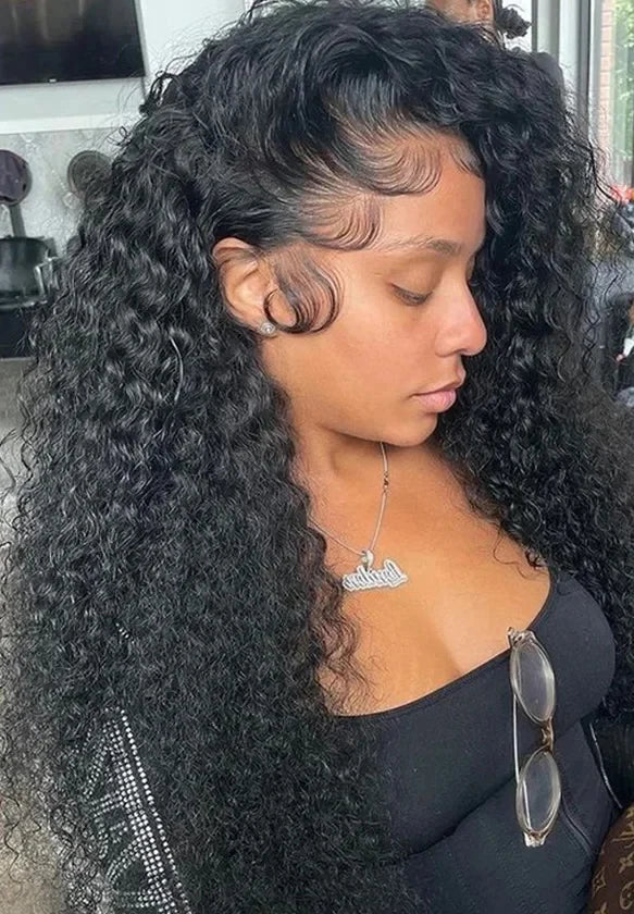 26-Inch Deep Wave Lace Front Wig – Hair, Transparent Swiss Lace, 13x6 & 13x4 Options