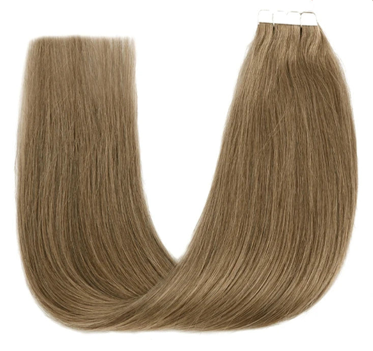 ZURIA Mini Tape-in Hair Extensions – Human Hair, Seamless, Invisible, Hypoallergenic (12-24 Inch)