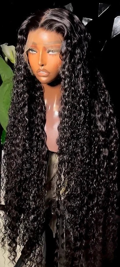 Deep Wave Lace Front Wig – Hair, Transparent Swiss Lace, 100% Human Hair