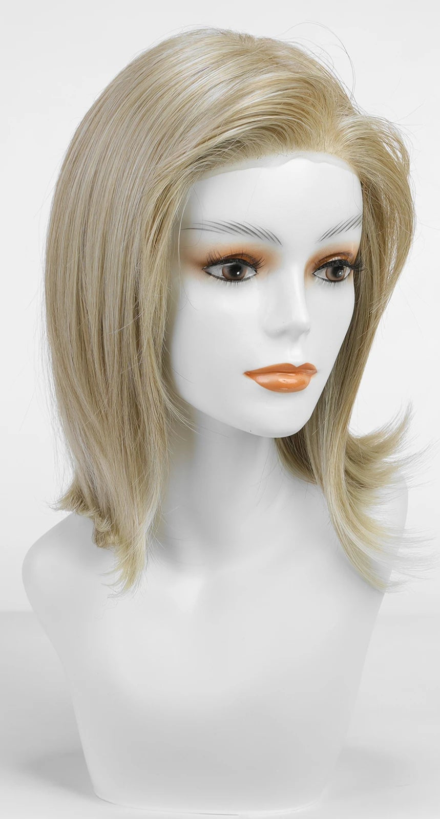 Short Ombre Brown & Golden Futura Lace Front Wig – Heat Resistant Glueless Monofilament Wig