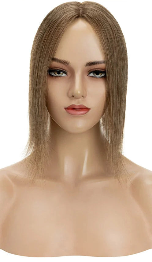 100% Real Human Hair Topper – Straight Silk Base, Natural Hairline, Tangle-Free