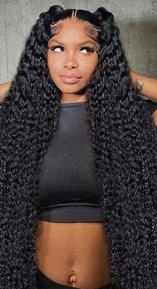 Deep Wave Lace Front Wig – Human Hair, Transparent Lace, 100% Natural