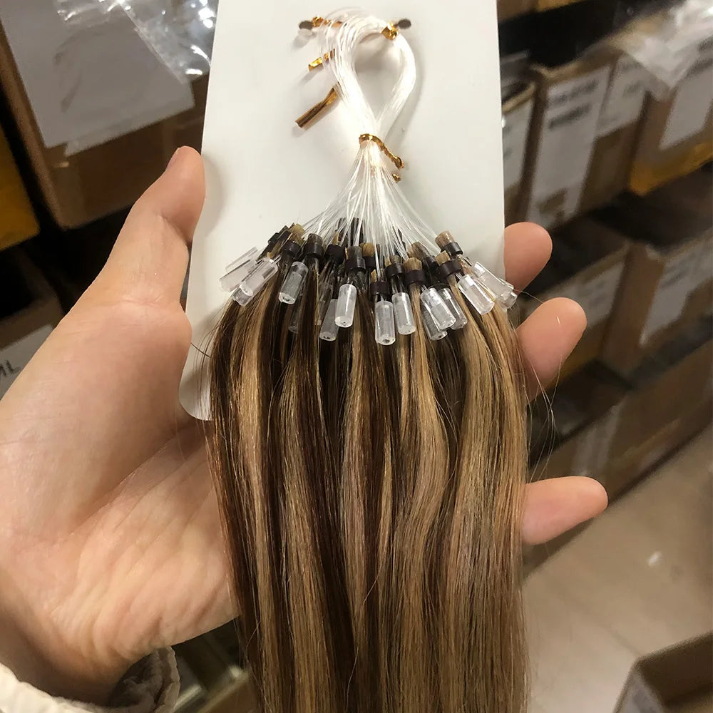 Straight I-Tip Hair Extensions – 100% Real Human Hair, Lightweight 0.6g/Strand