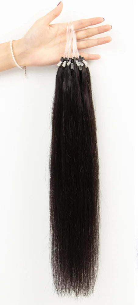 Straight I-Tip Hair Extensions – Lightweight 0.6g/Strand, 100% Natural Look