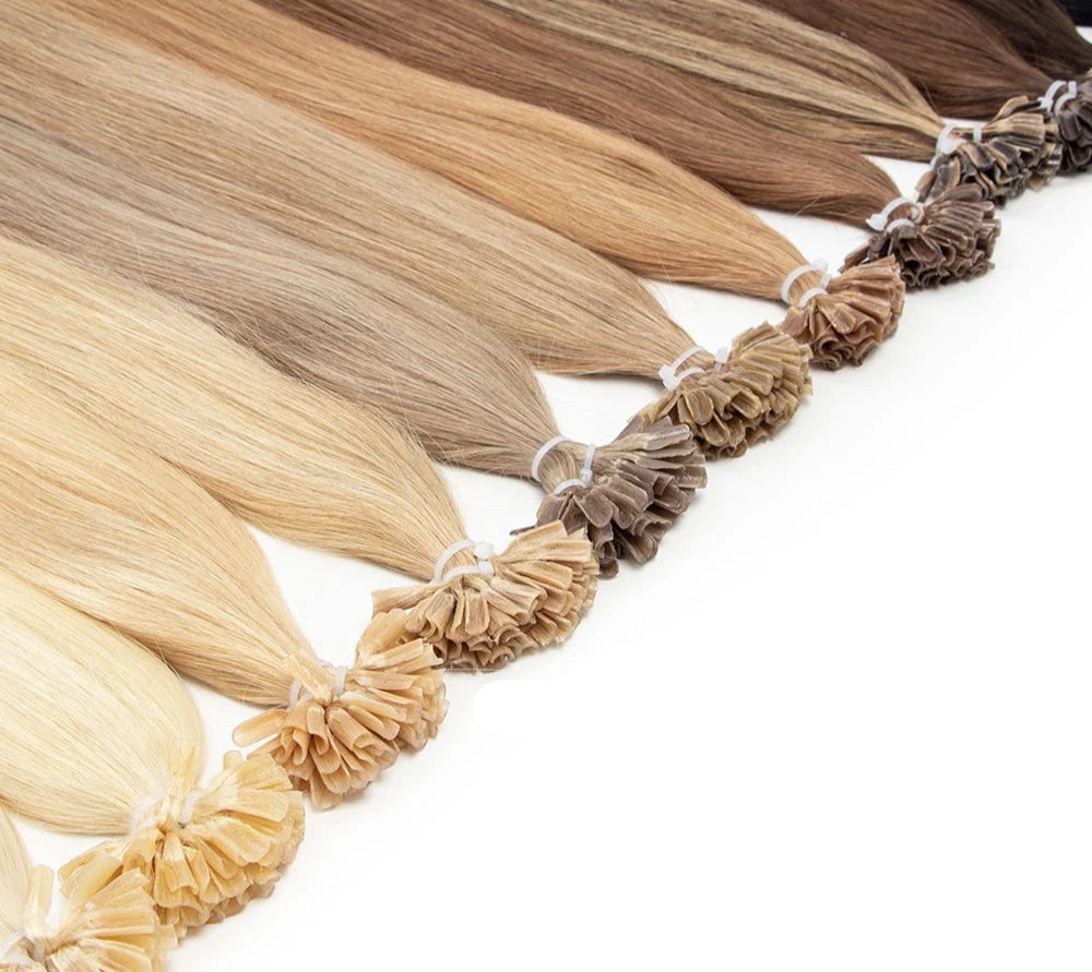 iSheeny U-Tip Human Hair Extensions - Natural Straight Fusion Hair, 12-20 Inches, 50pcs Pack