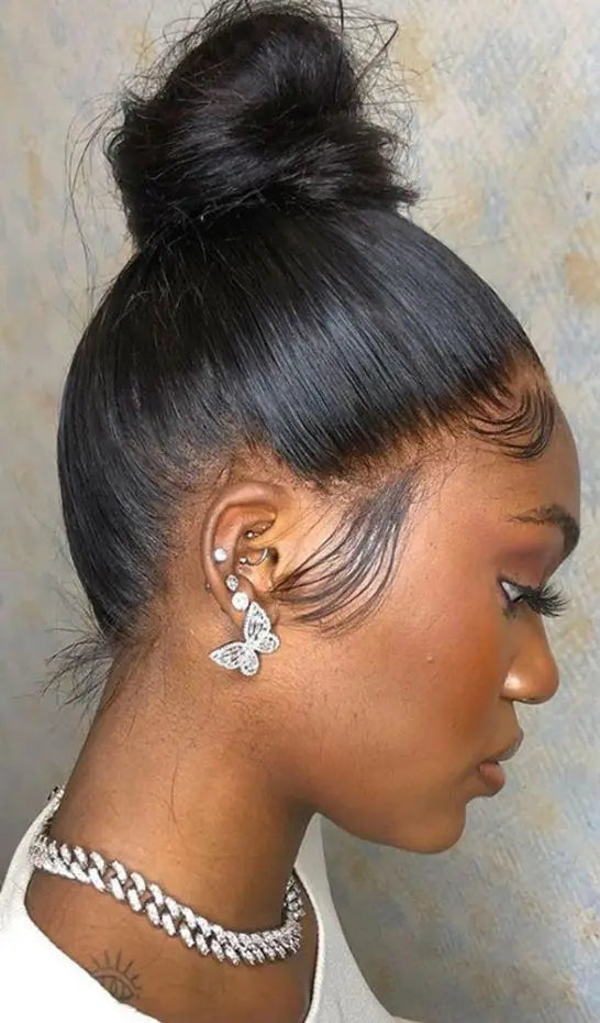 Long Straight Lace Wig – Full Lace, Transparent Swiss Lace, 26+ Inches, 100% Human Hair