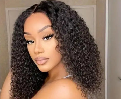 Short Curly Lace Front Wig – 100% Hair, Transparent Swiss Lace, Natural Look, 4-16 Inch