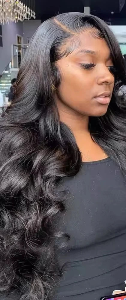 Long 26+ Inch Body Wave Lace Front Wig – Transparent Swiss Lace, 100% Human Hair