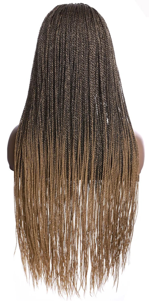 30-Inch Box Braids Lace Front Wig – Senegalese Twist Braided Wig for Women, Heat Resistant Synthetic with Baby Hair