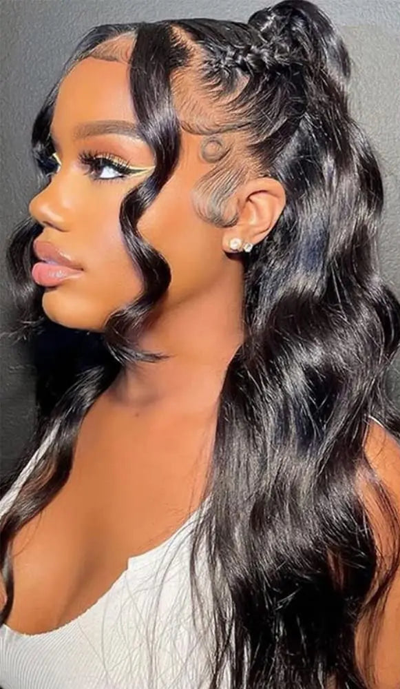 Premium Body Wave 13x6 Lace Wig – Long (26+ Inch), Dark Brown Lace, Human Hair, Hand Tied