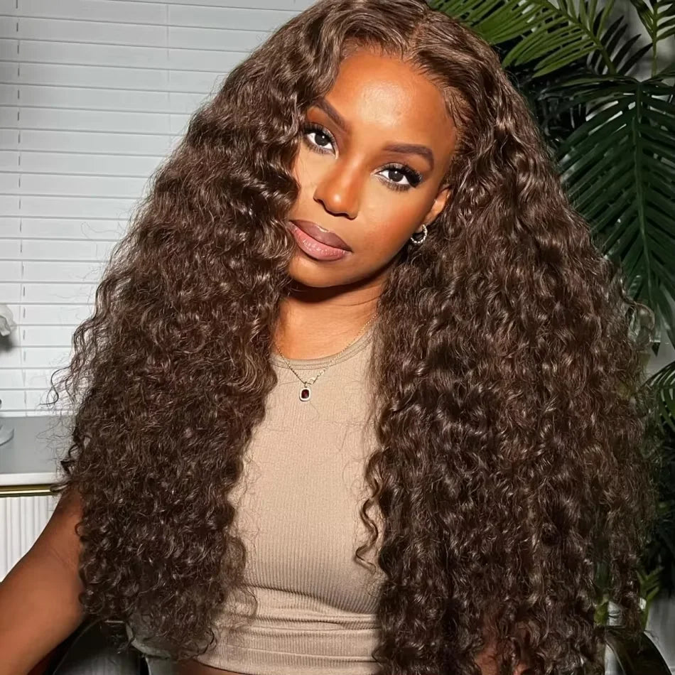 26+ Inch Curly Human Hair Lace Front Wig – 13x4 Lace, Transparent Swiss Lace