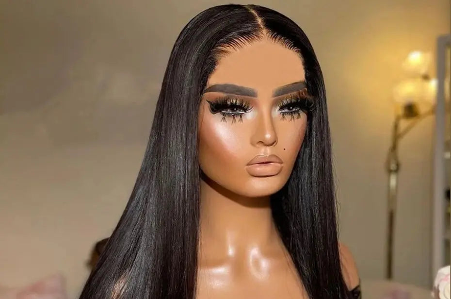 Long Straight Lace Wig – Full Lace, Transparent Swiss Lace, 26+ Inches, 100% Human Hair