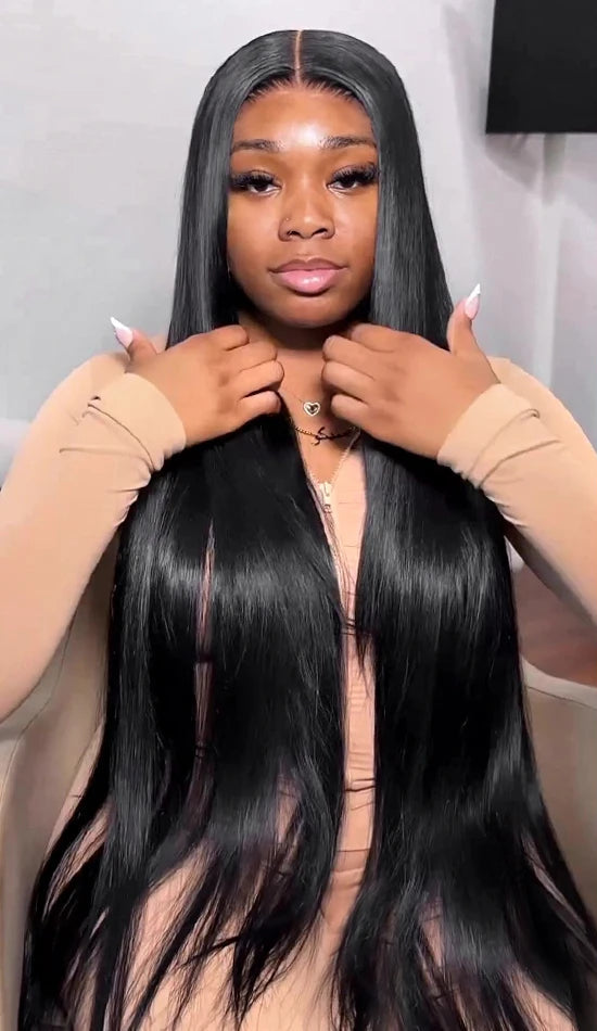 Glueless Long Lace Front Wig – 100% Human Hair, 26+ Inches, Natural Look, Tangle-Free, Ready-to-Wear