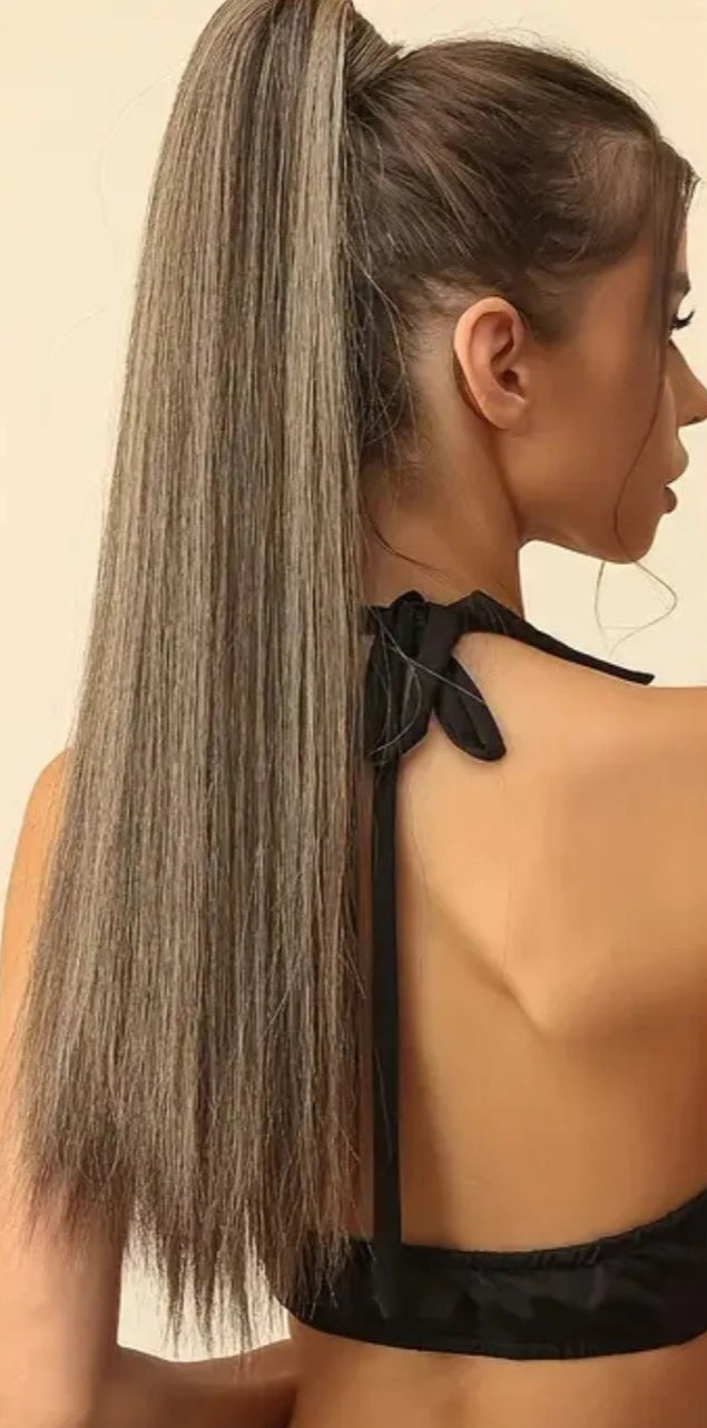 Premium Heat-Resistant Straight Synthetic Clip-In Ponytail Extension – Perfect for Daily Wear & Special Occasions