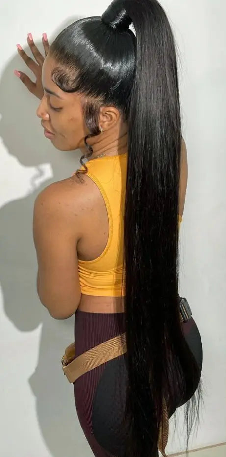 Straight Full Lace & Lace Front Wigs – 26+ Inches, Transparent Swiss Lace, Darker Dyeable Colors