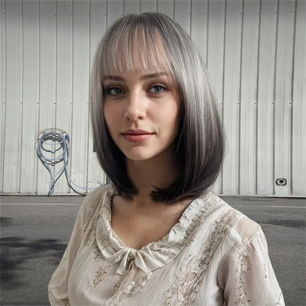 Short Straight High-Temperature Fiber Wig – Daily Use Halloween Costume Wig