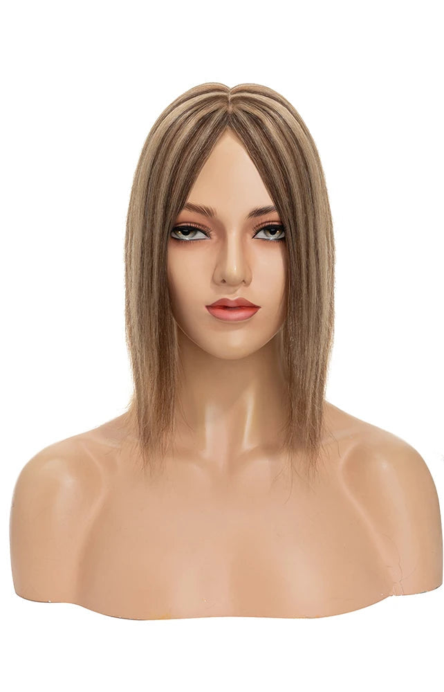 Premium Human Hair Topper – Silk Base, Straight Texture, 13 Color Options
