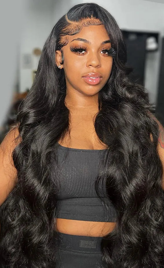 26+ Inch Body Wave Lace Front Wig – HD Transparent Lace, 13x6 Frontal, Human Hair