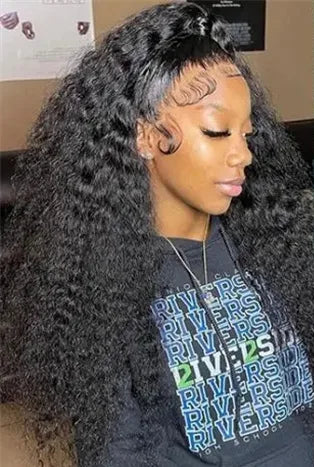 Pre-Plucked Lace Front Wig – 100% Hair, Curly Texture, 26+ Inch, Transparent Lace, Natural Black