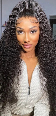 360 Full Lace Glueless Human Hair Wig – Pre Plucked Jerry Curl with HD Transparent Lace, 26+ Inch Long Hair