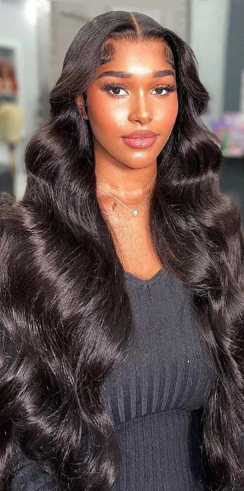 Short Body Wave HD Lace Front Wig – 13x4, 13x6, and Lace Closure Wigs in Natural Human Hair (180%-200% Density)