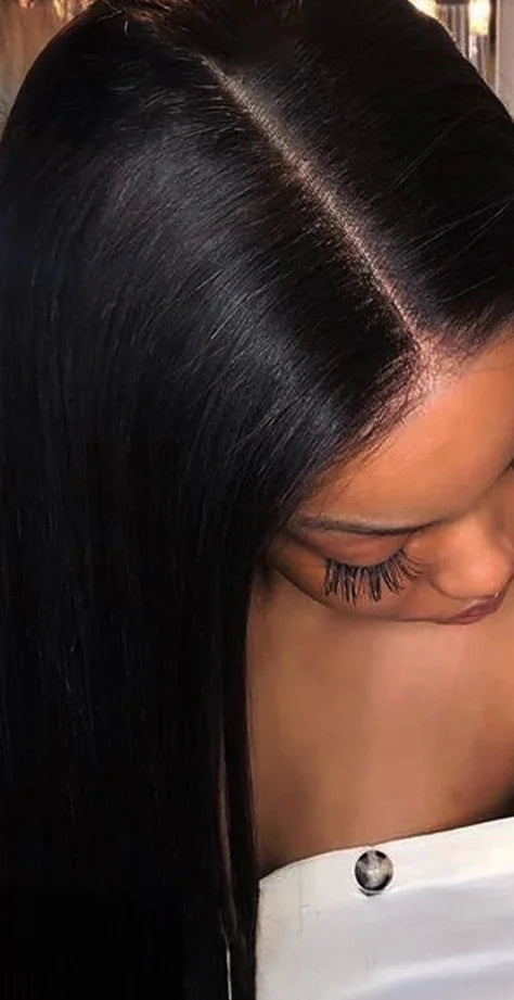 Luxury 26-Inch HD Lace Front Wig – 100% Straight Human Hair with Transparent Swiss Lace