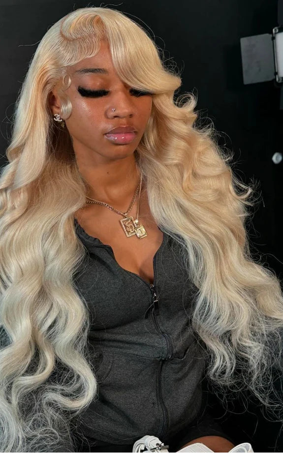 26+ Inch Blonde 613 Body Wave HD Lace Wig – 13x4 & 13x6 Lace Front, Pre-Plucked, 150%-180% Density