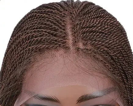 30-Inch Box Braids Lace Front Wig – Senegalese Twist Braided Wig for Women, Heat Resistant Synthetic with Baby Hair