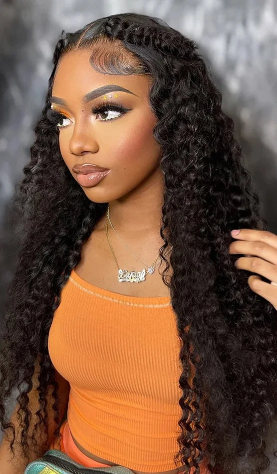 Water Wave Lace Front Wig – 18-24 Inches, Pre-Plucked, Transparent Lace, Natural Look