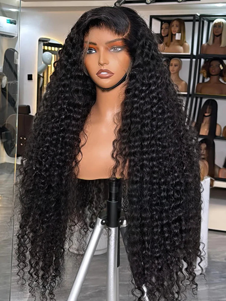 Le Mythe 13x4/13x6 Deep Wave Lace Front Wig – 100% Human Hair, 26+ Inches, Pre-Plucked Hairline
