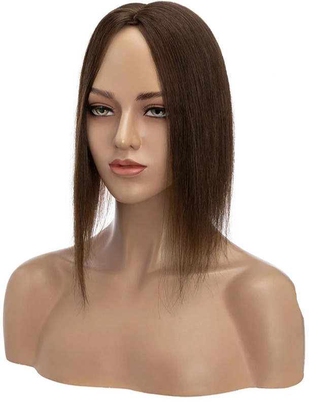 100% Real Human Hair Topper – Straight Silk Base, Natural Hairline, Tangle-Free