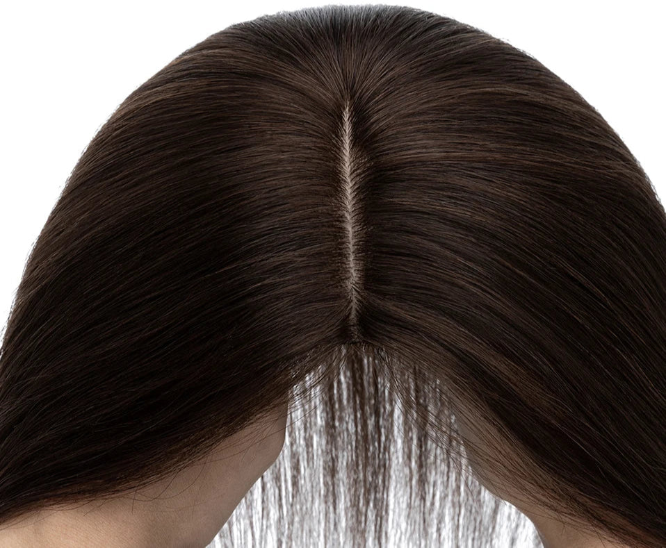 100% Real Human Hair Topper – Straight Silk Base, Natural Hairline, Tangle-Free