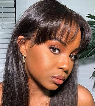 Premium Straight Hair Wig – Natural & Chemical-Free, Average Cap Size