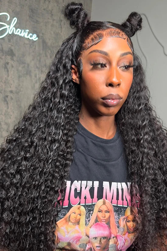 Luxury 26-Inch Deep Wave Lace Front Wig – Transparent Lace, Chemical-Free, Natural Look