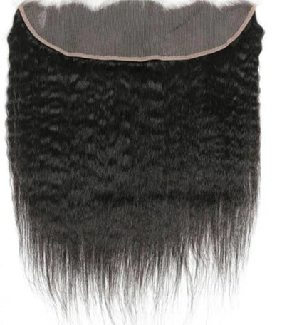 100% Human Hair Kinky Straight Bundles with Frontal – Natural, Versatile & High-Quality Extensions