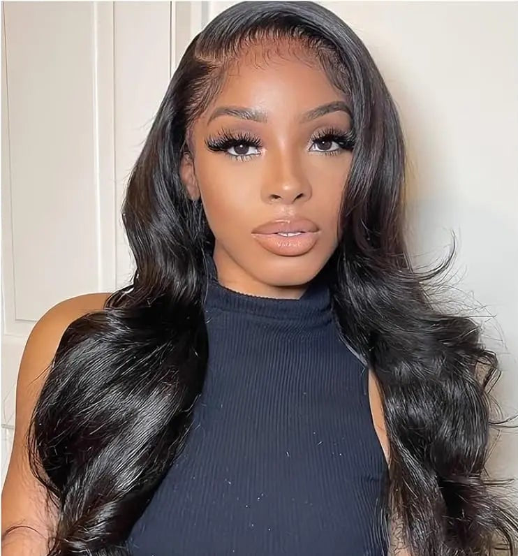 26-Inch Body Wave Lace Front Wig – Transparent Swiss Lace Human Hair Wig