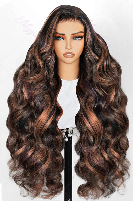 Long 26+ Inch Body Wave Lace Front Wig – 100% Human Hair, Transparent Lace, Swiss Lace Base