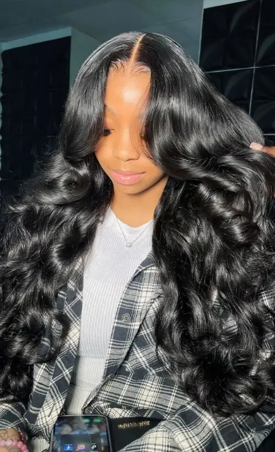 Long Body Wave Lace Front Wig – 26+ Inch Hair, Swiss Lace, Transparent Lace Closure