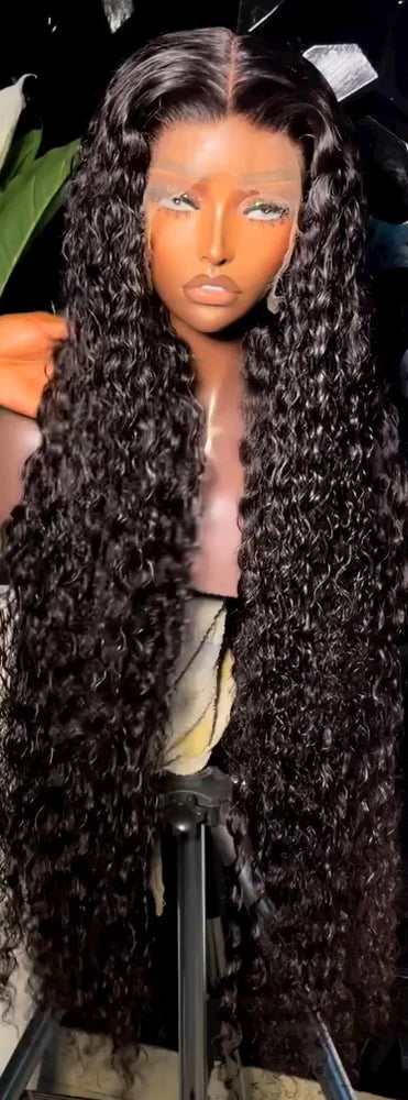 Deep Wave Lace Front Wig – Hair, Transparent Swiss Lace, 100% Human Hair
