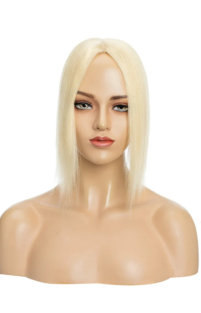 Premium Human Hair Topper – Silk Base, Straight Texture, 13 Color Options