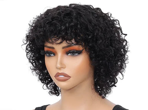 Curly Hair Wig – Short Length, 100% Human Hair, Natural Look & Easy Maintenance (4-16 Inches)
