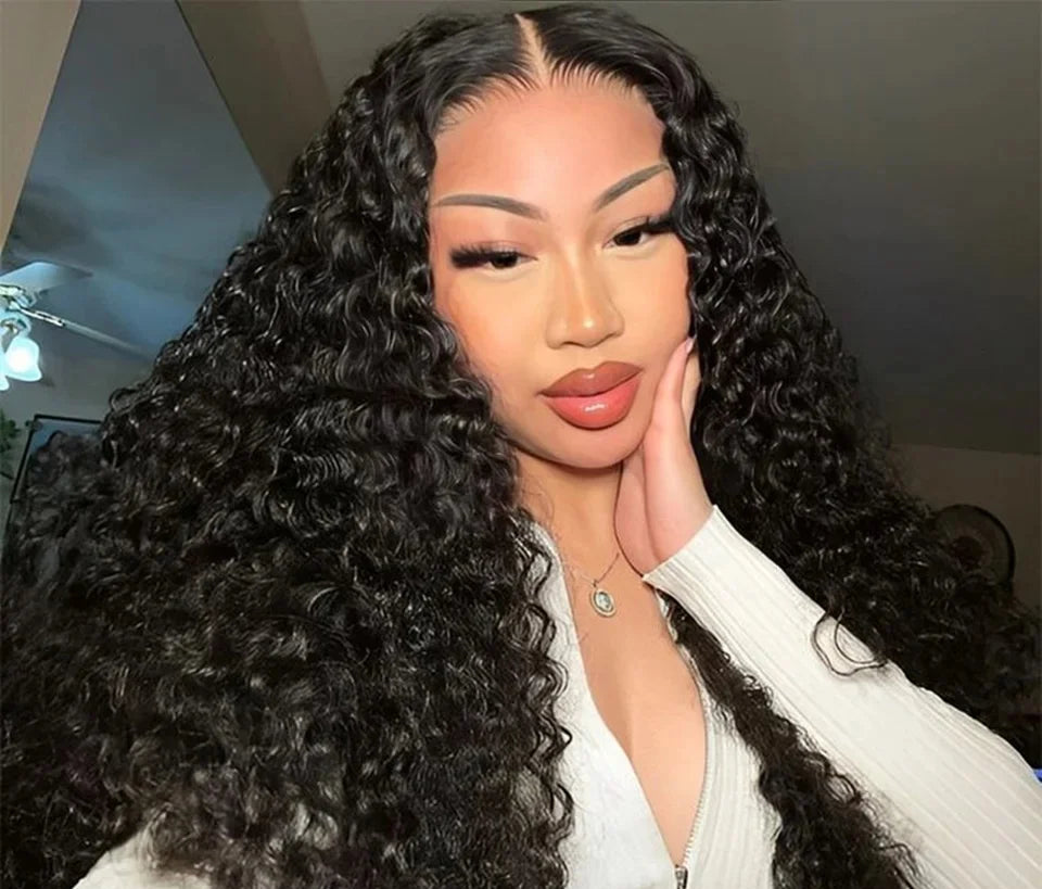 Deep Wave Lace Front Wig – Human Hair, Transparent Lace, 100% Natural