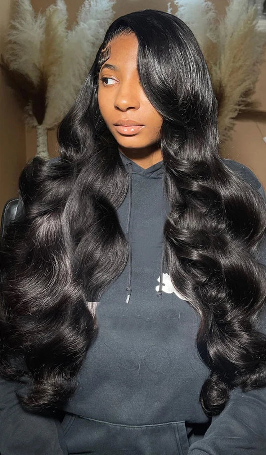 Long 26+ Inch Body Wave Lace Wig – 13x6, 13x4, Lace Closure, 100% Human Hair, Transparent Lace