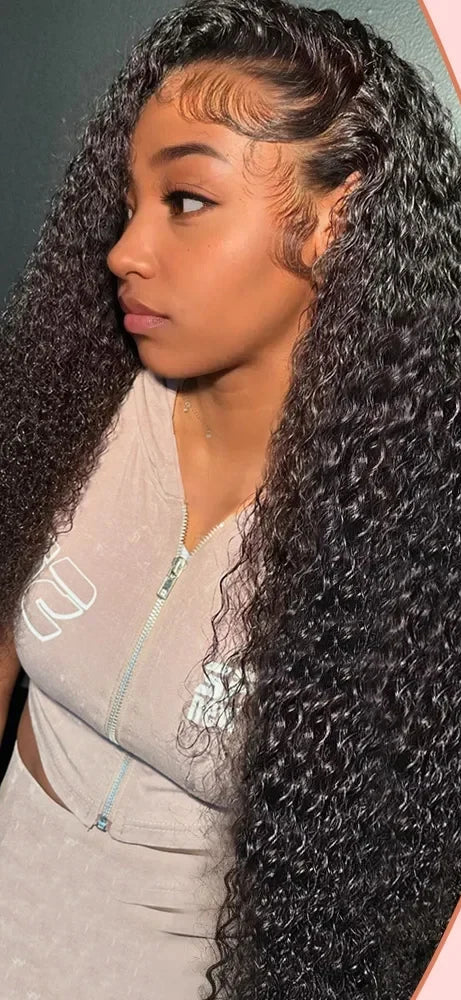 Deep Wave Human Hair Wig – 26+ Inch Transparent Lace Wig for a Natural Look