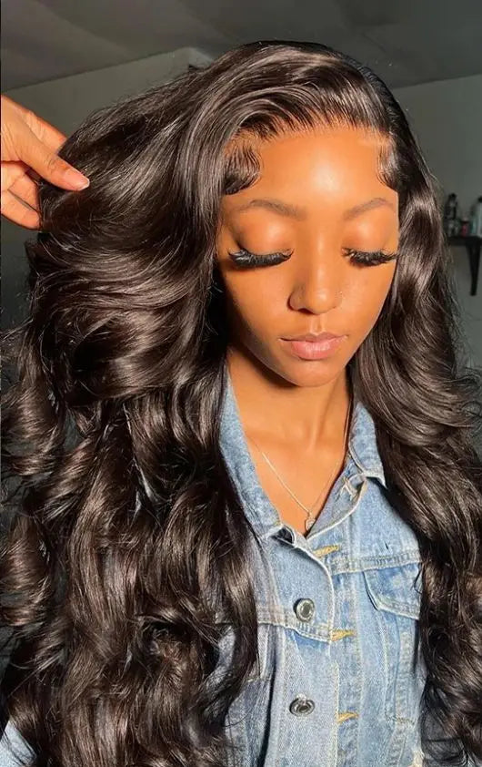 Long Body Wave Lace Front Wig – 26+ Inch Hair, Swiss Lace, Transparent Lace Closure