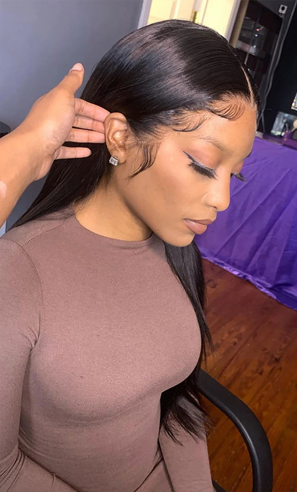 Bone Straight HD Transparent Lace Front Wig – Human Hair 360 Full Lace Wig for Women