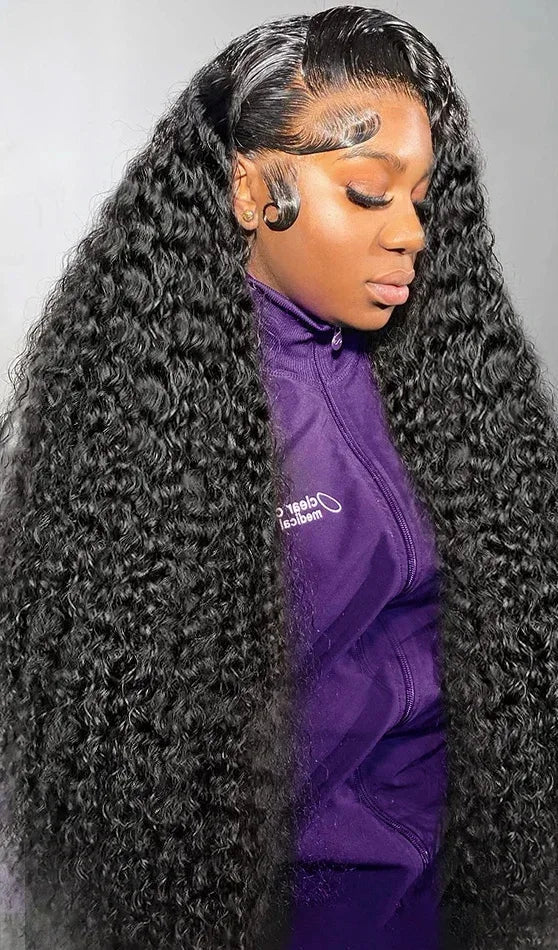 Long Curly 13x6 Lace Front Wig – 100% Hair, 26+ Inch, Transparent Lace, Natural Look